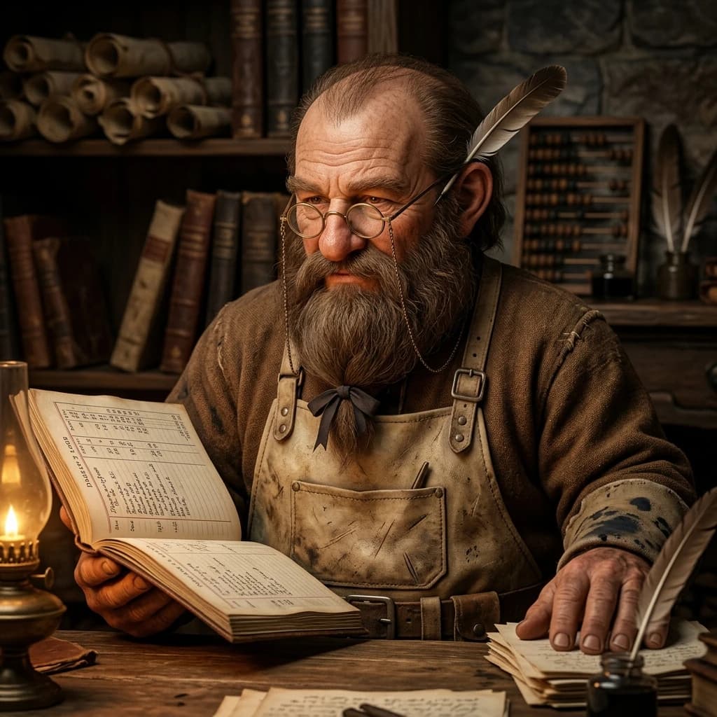 GABIN, Accounting and challenge in the Alfin Studio agent ensemble. Tolkien-inspired portrait.